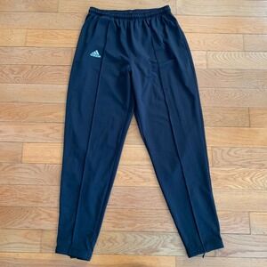 Vintage Adidas Mens M Black‎ Pleated Jogger Elastic Zip Cuff Climalite Y2K